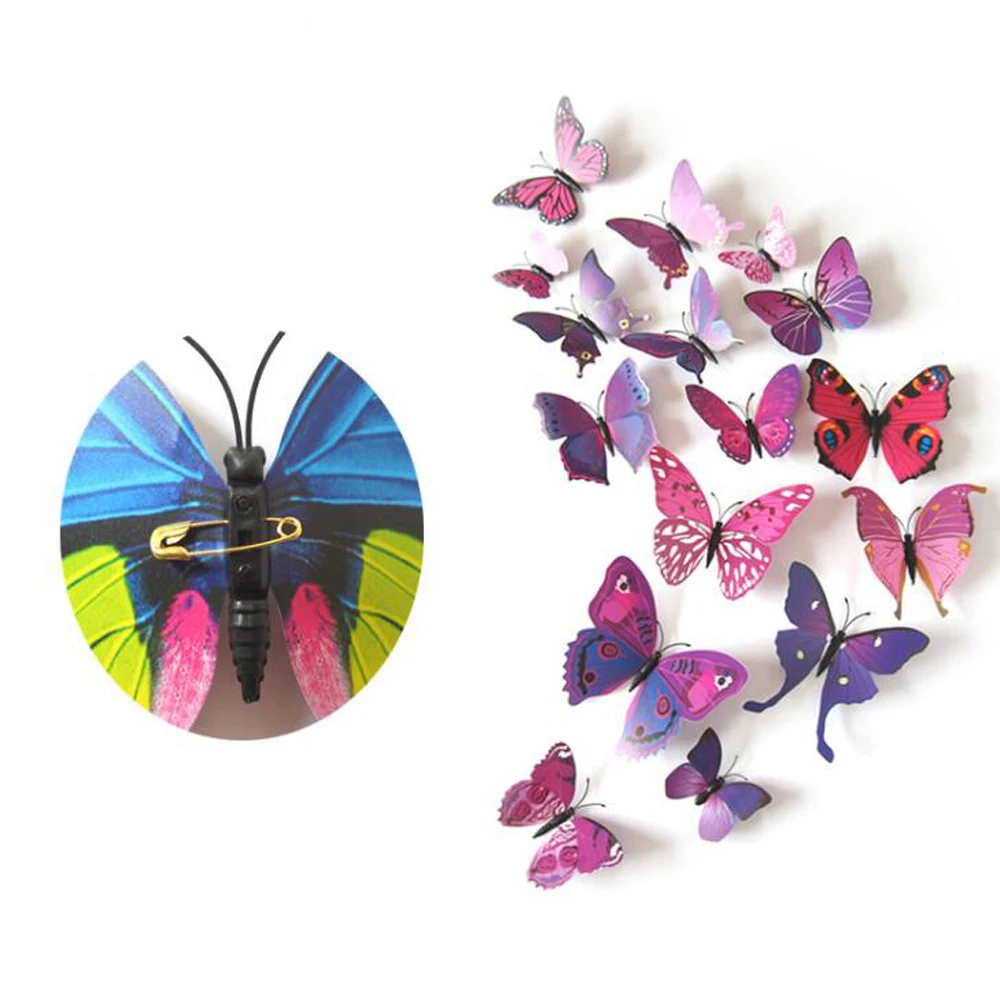 12 шт. 3D наклейки на стену в виде бабочек|Наклейки стену| |