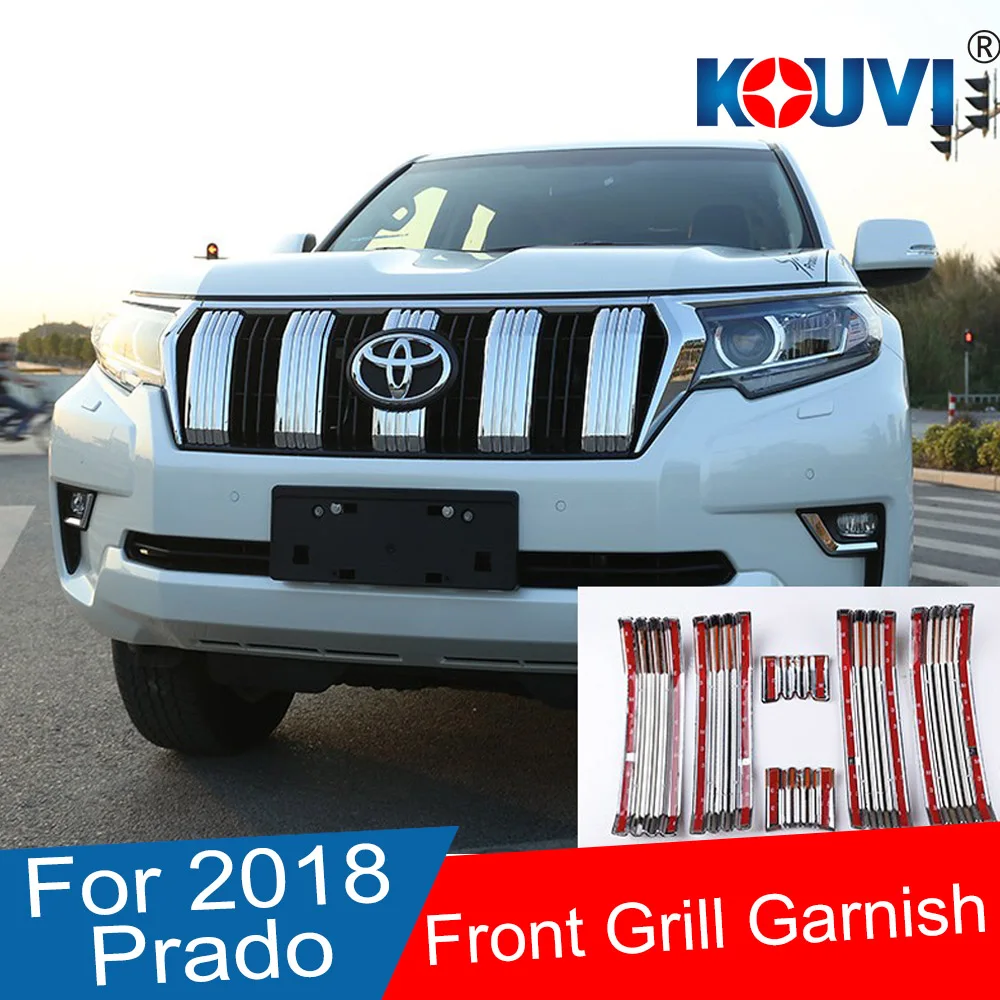 6 шт. хромированные наклейки на переднюю решетку радиатора для Toyota Land Cruiser Prado LC150
