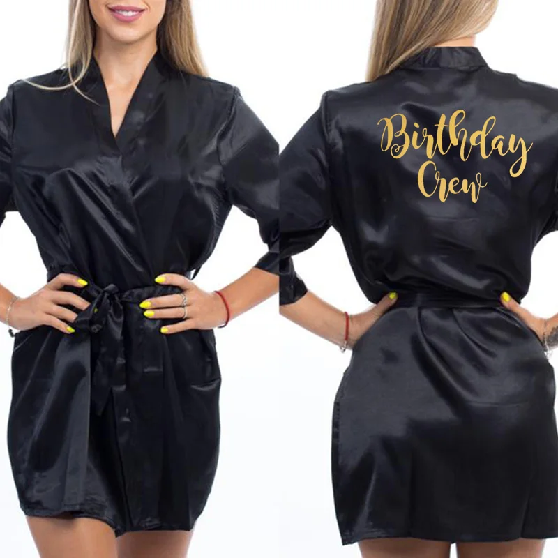 Особенный халат для дня рождения девочек и членов команды сатиновое женское