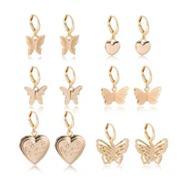 ywzixln 2020 fashion jewelry bohemian earrings aolly heart butterfly pendant drop earring gift for women girl wholesale e0162
