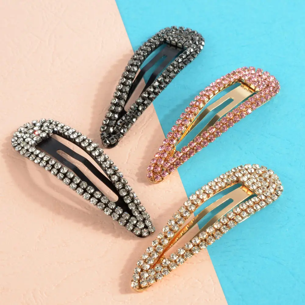 

Shining Crystal Rhinestone Women Hairpins Barrettes Geometric Waterdrop Hair Clip Seed Beads Hairgrip Hair Accessories