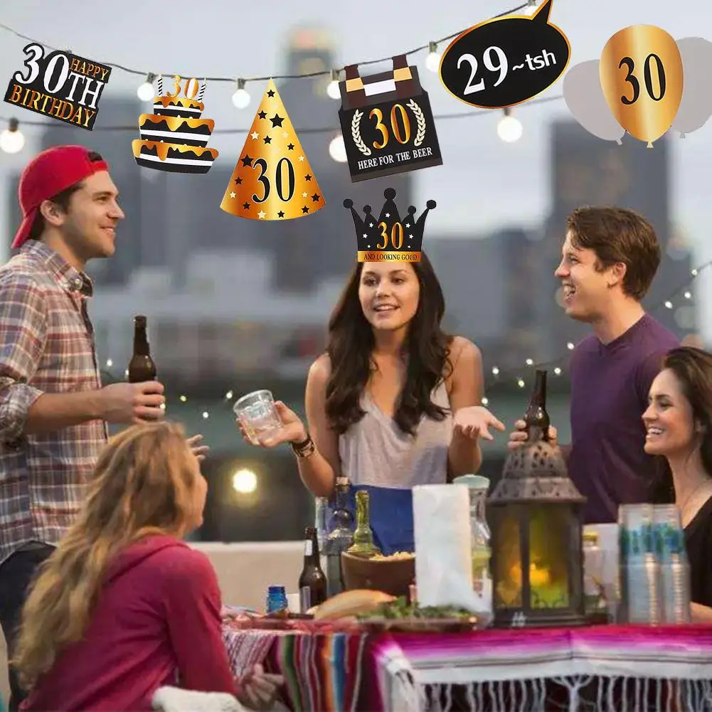 24 шт./компл. 30/50/60th Happy Birthday Photo Booth Реквизит Маска Фотобудка для взрослых вечеринки