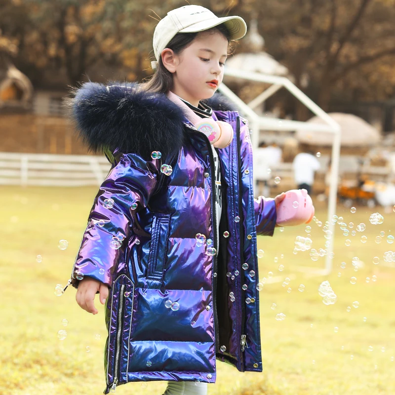 2021 New Children's Winter Down Jacket for girls clothing waterproof Coat Thicken snowsuit Kids clothes parka real Fur 5-14Yrs | Мать и
