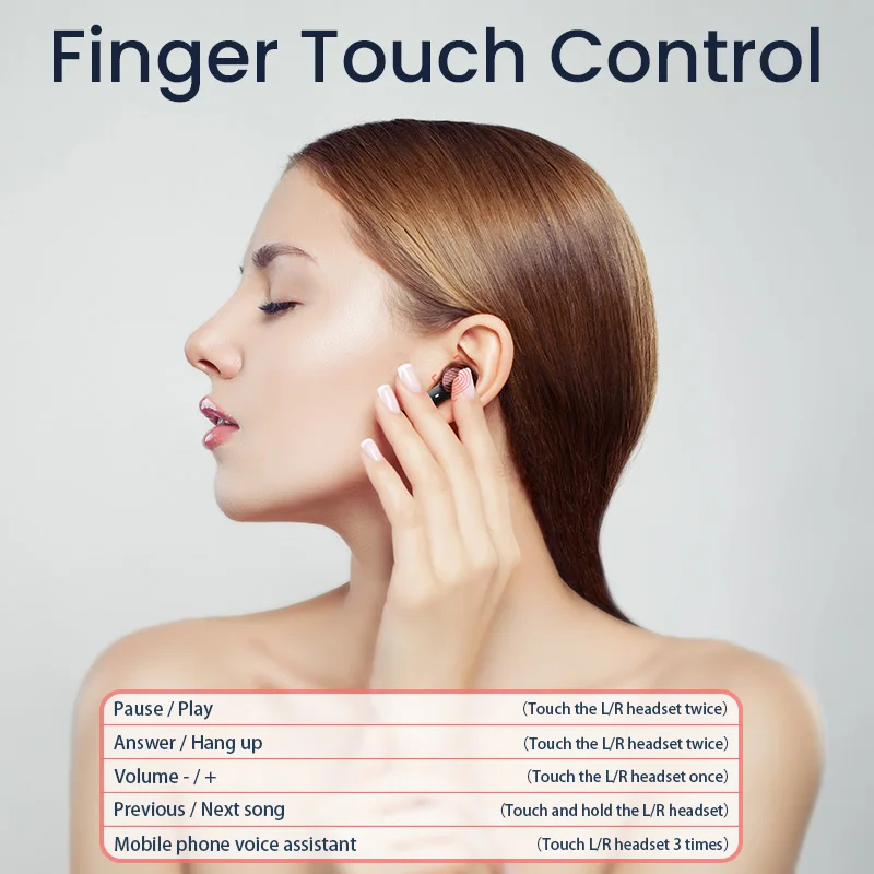 TWS Bluetooth наушники Picun W16 Спортивные Беспроводные с сенсорным управлением Hi Fi