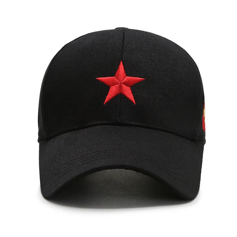 Кепка в стиле милитари с пятиконечной звездой и красным флагом|Мужские