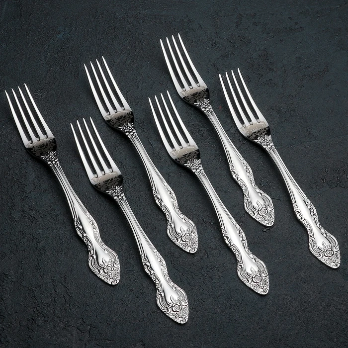 Набор столовых приборов Тройка 18 предметов художественная роспись | Дом и сад