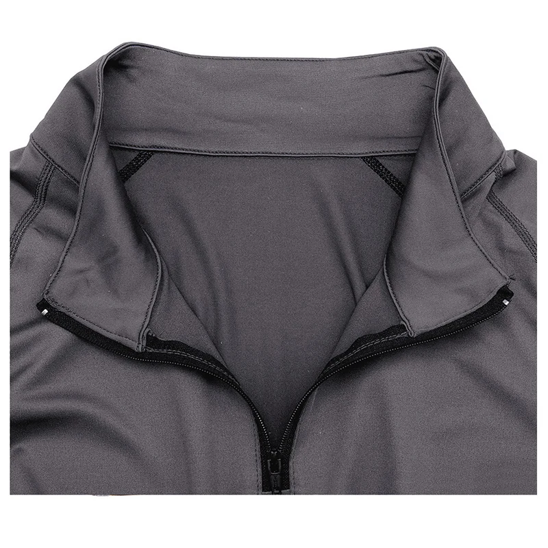 Высокоэластичная футболка для бега Спортивная мужская на молнии тренировок