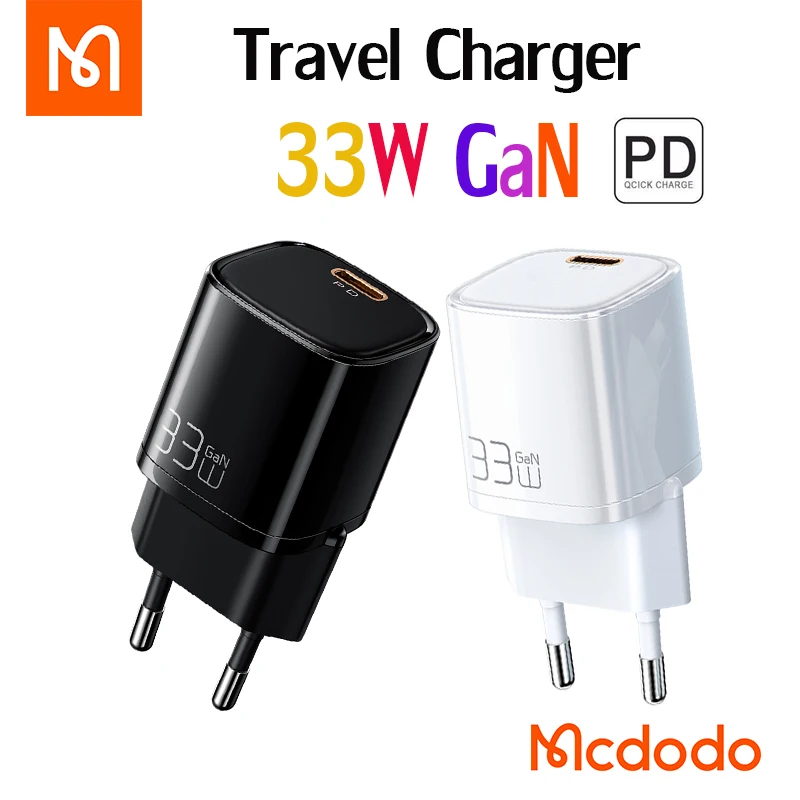 mcdodo gan 33w usb qc pd type c charger adapter for iphone 13promax 12 11 xr 8 ipad support mi turbo charge 27w30w33w free global shipping