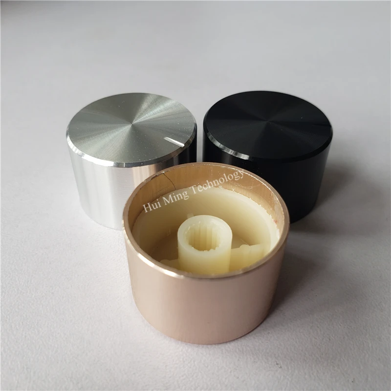 8 шт. алюминиевая пластиковая ручка потенциометра 26*17*6 мм черный серебристый