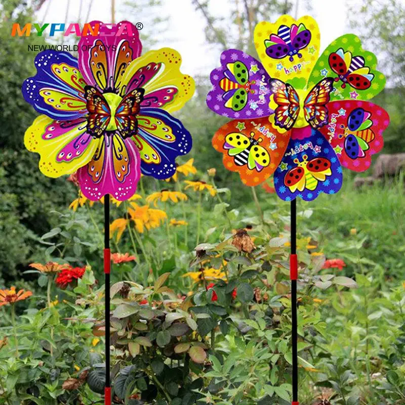 

1Pcs 3D Colourful Windmill Multicolor Butterfly Flower Windmill Wind Spinner Garden Yard Decoration Kids Toy
