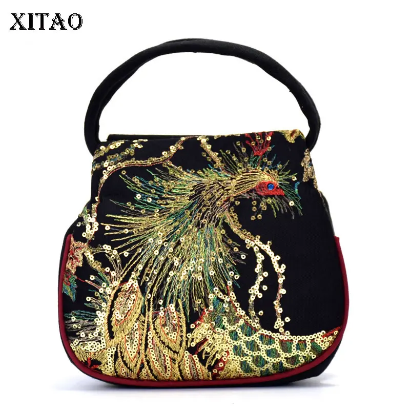 

XITAO Embroidered Bags Embroidered Bags Peacock Embroidery Mini Ladies Handbag 2021 Summer Minority Elegant Bags CLL1558