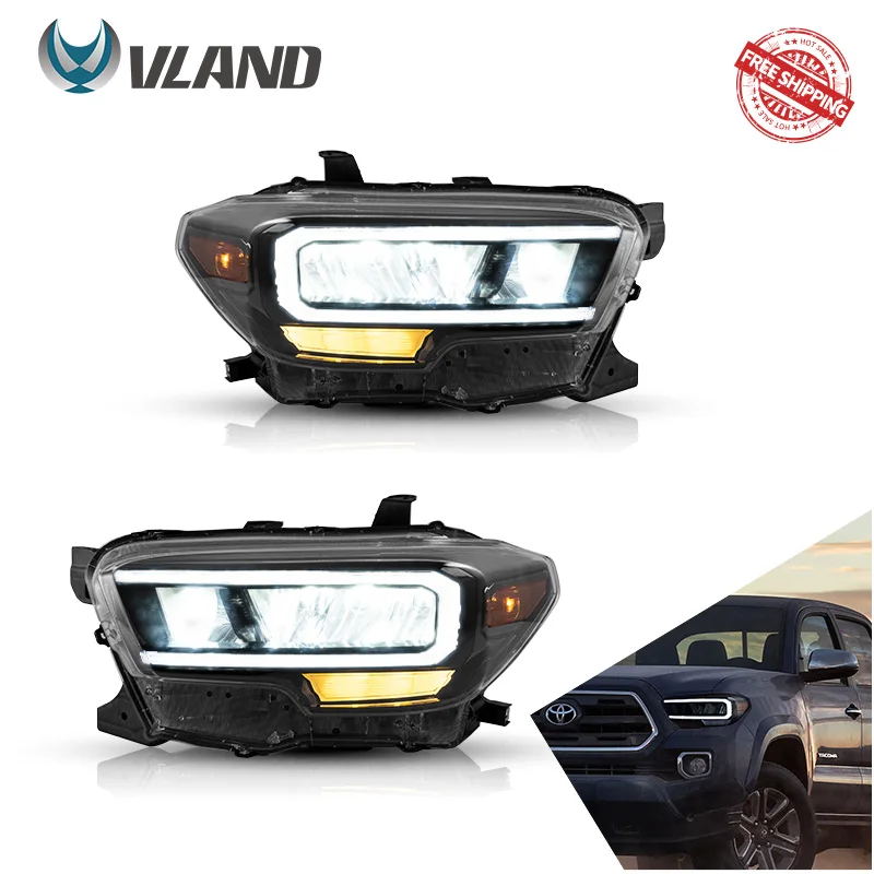 

Vland фары в сборе для Toyota Tacoma 2015 2016 2017 2018 2019 2020 фары светодиодный ные передние фары Дневные ходовые огни