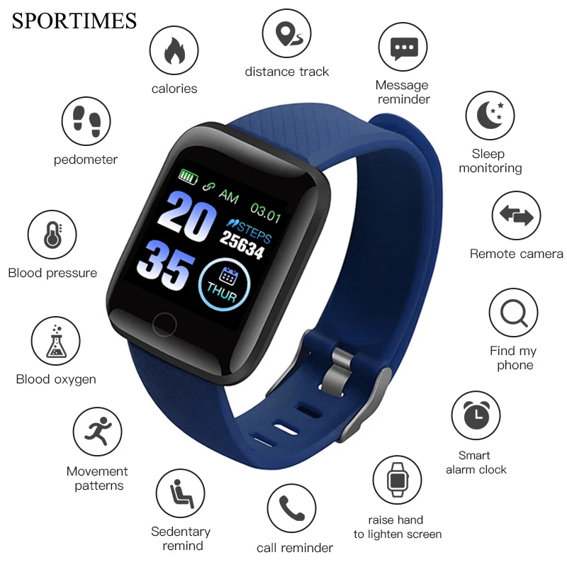 116 плюс Смарт часы кровяное давление Smartwatch монитор сердечного ритма фитнес