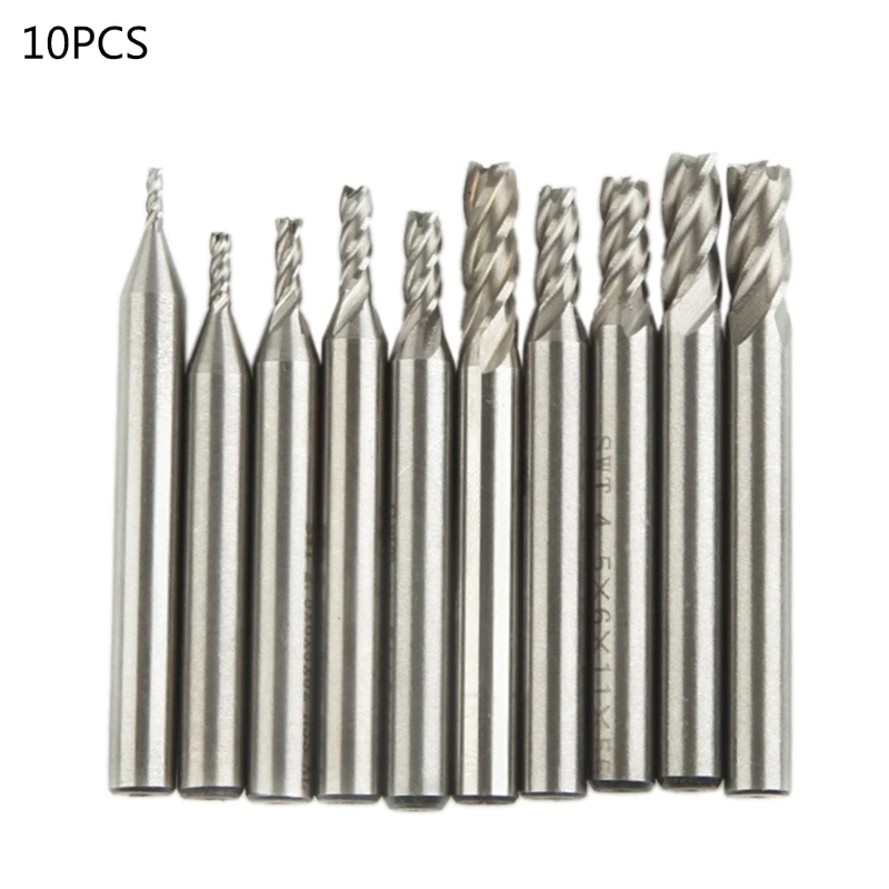 

10 Pcs Electric Milling Carving Cutter Solid Carbide Woodworking Router Bit R9JC