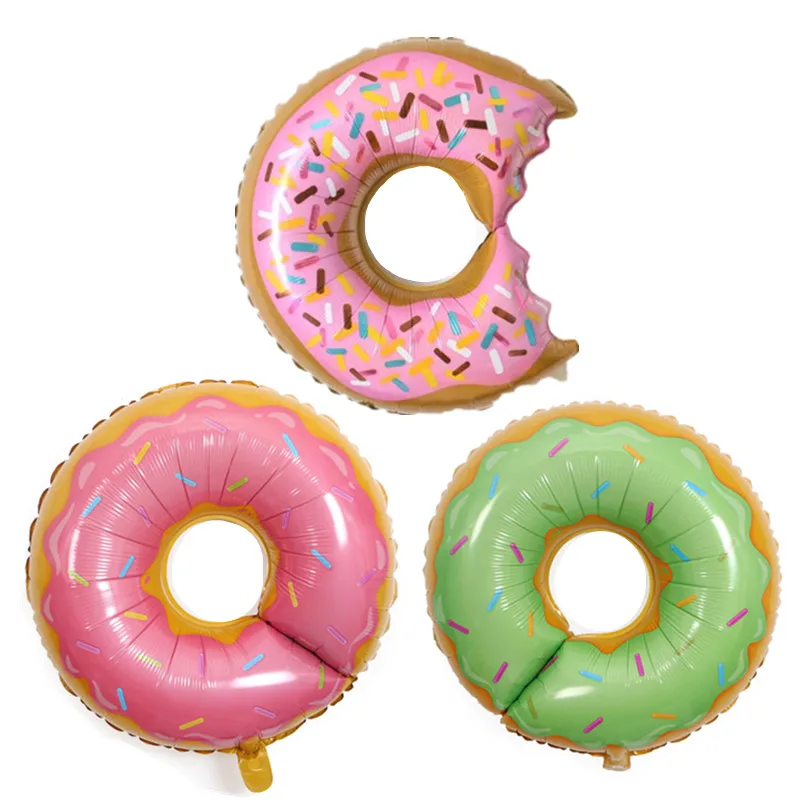 Большой сладкий Пончик Дизайн фольга Воздушные шары розовый для летней