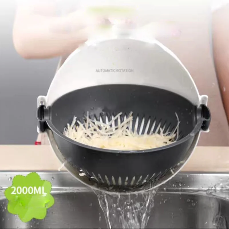 Mandoline Rotate vegetable slicer multifunction Cutter With Drain Basket onion Potato Fruit Shredder Grater Slicer Kitchen | Дом и сад