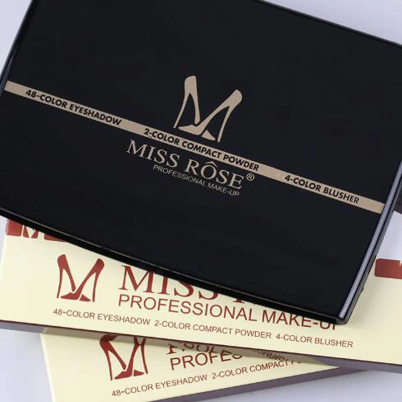 MISS ROSE 48 цветов поднос для теней 2 цвета пудра 4 цветные румяна коробка макияжа тени