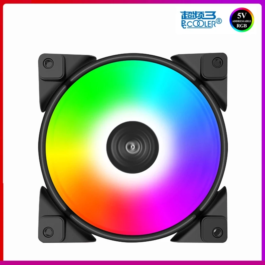 

Pccooler HALO FRGB 120mm PWM FAN Quiet Fan 12cm Computer Case Cooling Fans 5V 3pin RGB CPU Cooler Liquid Cooling Replace Fan