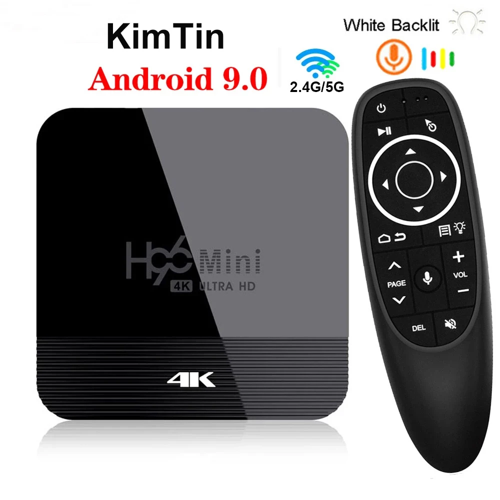 H96 мини H8 Смарт ТВ приставка Android 9 0 TV Box 2 4 г/5G Wi Fi BT4.0 Гб оперативной памяти 16