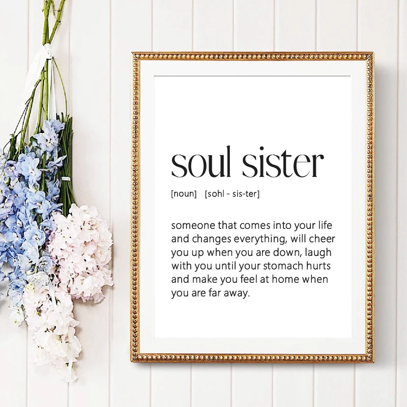 Дружба Soulmate подарки Soul Sister определение с принтом цитатой лучший друг дружба