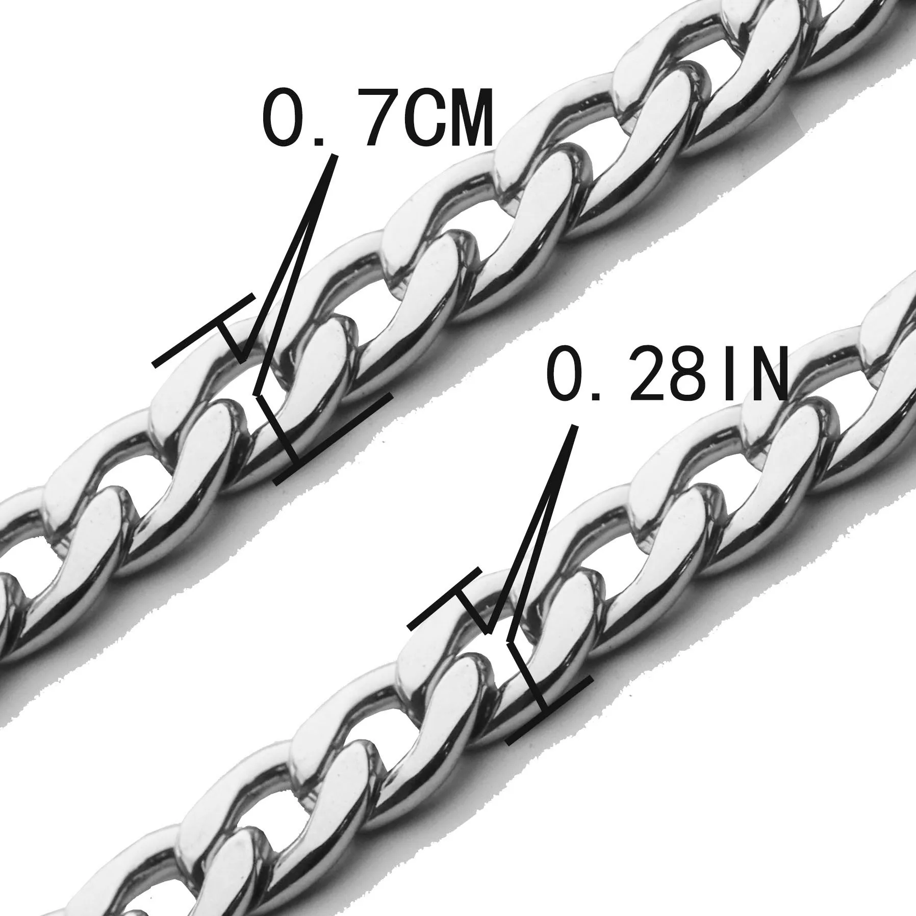 

Stainless Steel NK Flattened Necklace European and American Men's 3.2mm Titanium Steel Chain Mens Hip Hop Jewelry