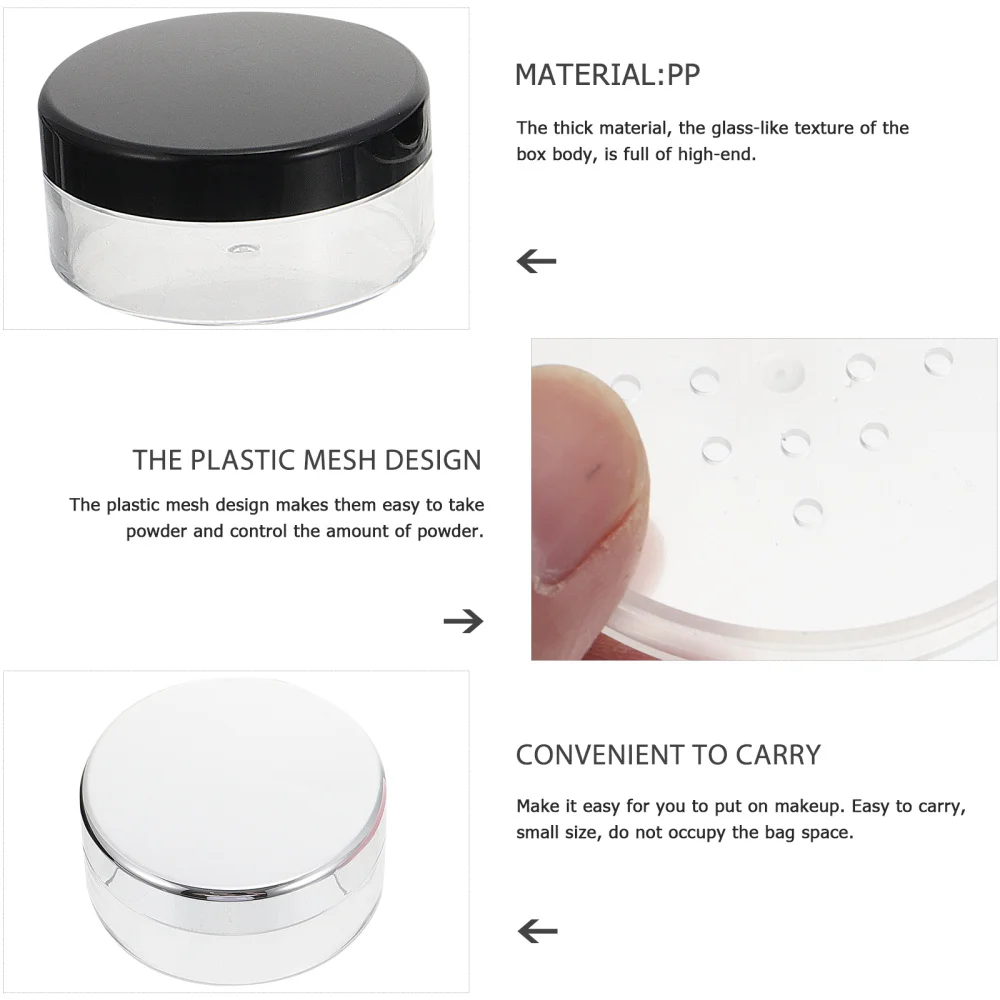 

4Pcs Portable Loose Powder Mesh Cases Mirror Powder Boxes (Assorted Color)