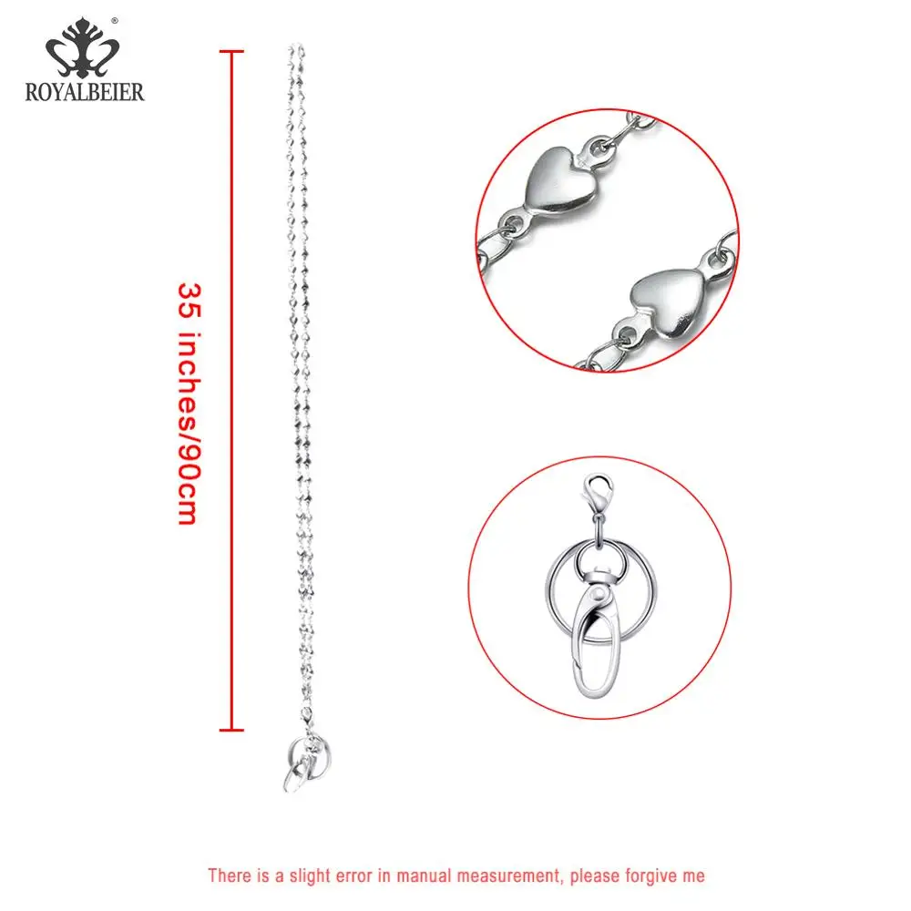 

ROYALBEIER New Fashion Working ID Holder Lanyard Pendant Necklace Crystal Beads Office ID Holder Jewelry ID Badge XL0325