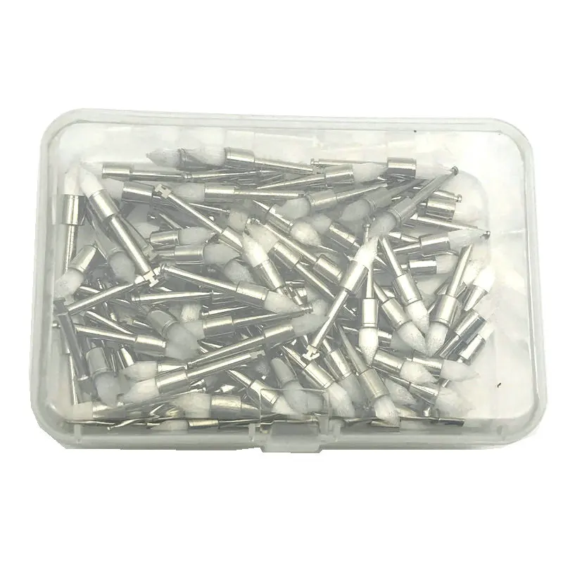 100 шт./кор. зубная Полировочная щетка Белая нейлоновая защелка полировочные щетки