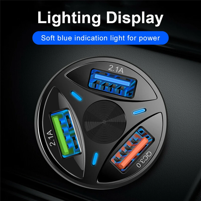 5V QC3.0 3 USB быстрая зарядка автомобильное зарядное устройство Автомобильное прикуриватель мощность для Iphone IPad Xiaomi samsung huawei P30 Авто продукт