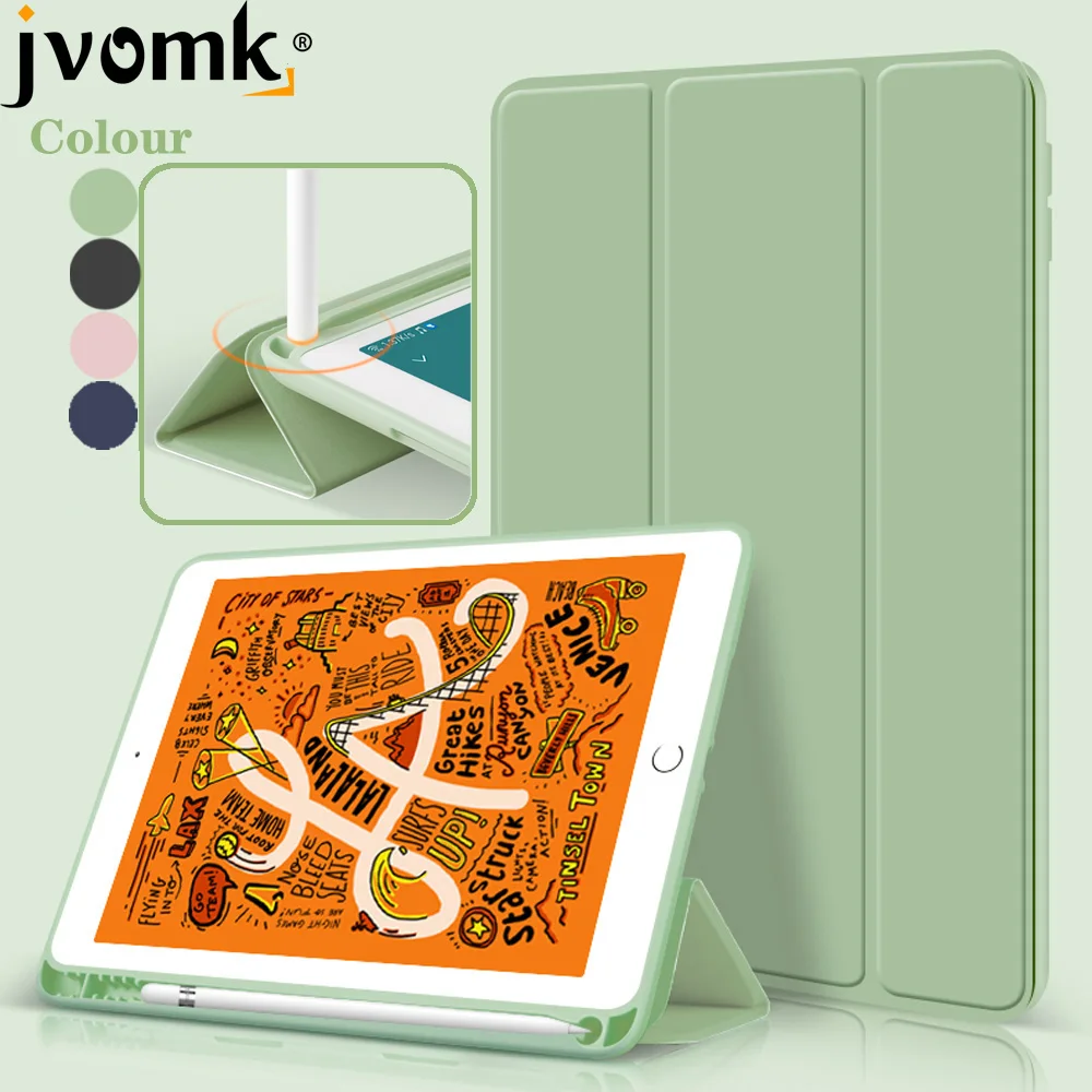 Для нового iPad 9 7 дюйма 2018 2017 чехол с карандашом Jvomk тонкий трехслойный смарт из