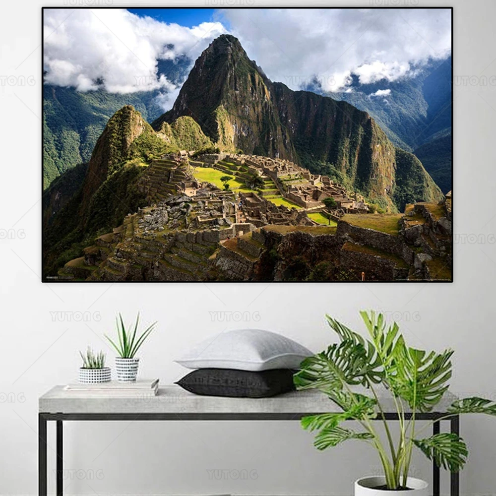 Пейзаж Machu Picchu Перу фото крутая стена домашний декор Художественная печать