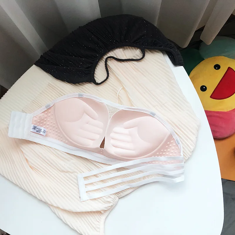 

New Women Sexy Lace Bra Tube Tops Thread Strapless Bra Women Push Up Bra Beauty Back Bra Comfort Gathered Bra