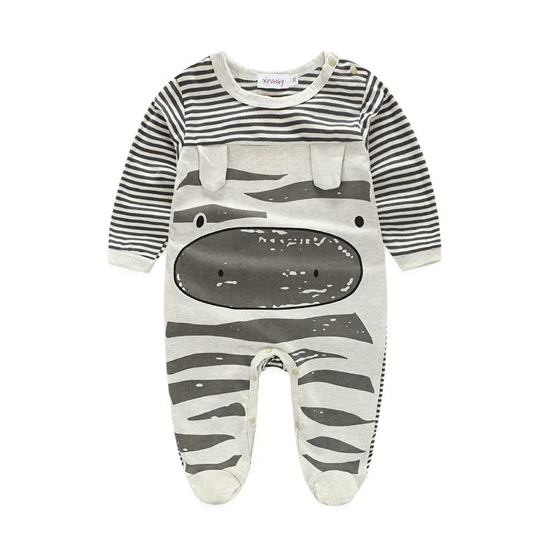 2 шт. детский хлопковый комбинезон с длинным рукавом и принтом коровы|Ромперы| |