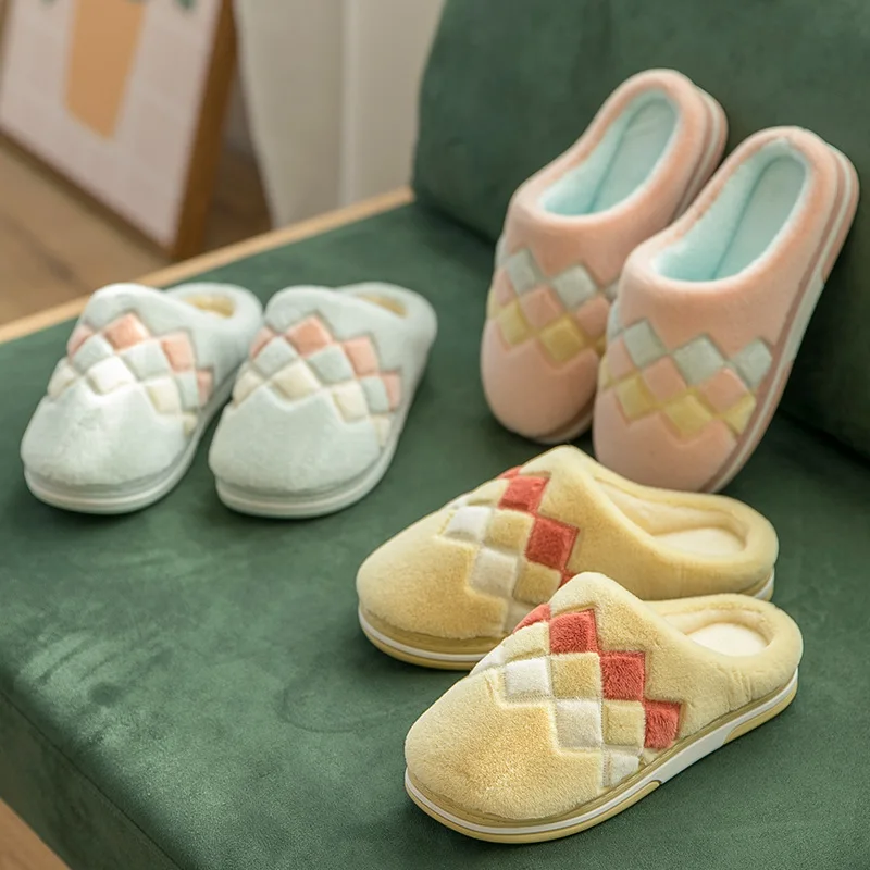 Couple cotton slippers home slippers men thick bottom warm cotton slippers plush cotton slippers women Warm slippers