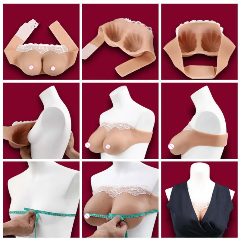 Big Silicone Breast Form Breast Queen E Cup Silicone Realistic Soft Boobs Bionic Skin TransgenderTransvestite Mastectomy Bra