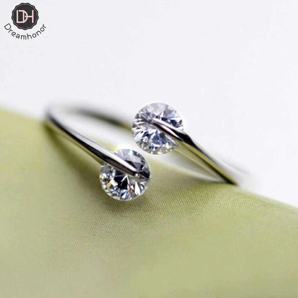 

Новое поступление 2021, простые серебряные Регулируемые кольца Стразы Dreamhonor для женщин, ювелирные изделия в подарок