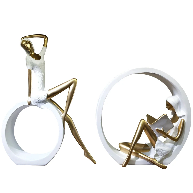 

Статуя из абстрактной смолы в стиле парка для девочек, скульптура для выходных, школы, девушки, художественный персонаж, подарок, крафтовое ...