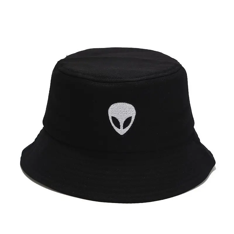 

New Men Women Alien Bucket Hat Cotton Printing Hip Hop Fisherman Panama Sun Hat Summer Outdoor Street Casual Visor Bucket Cap