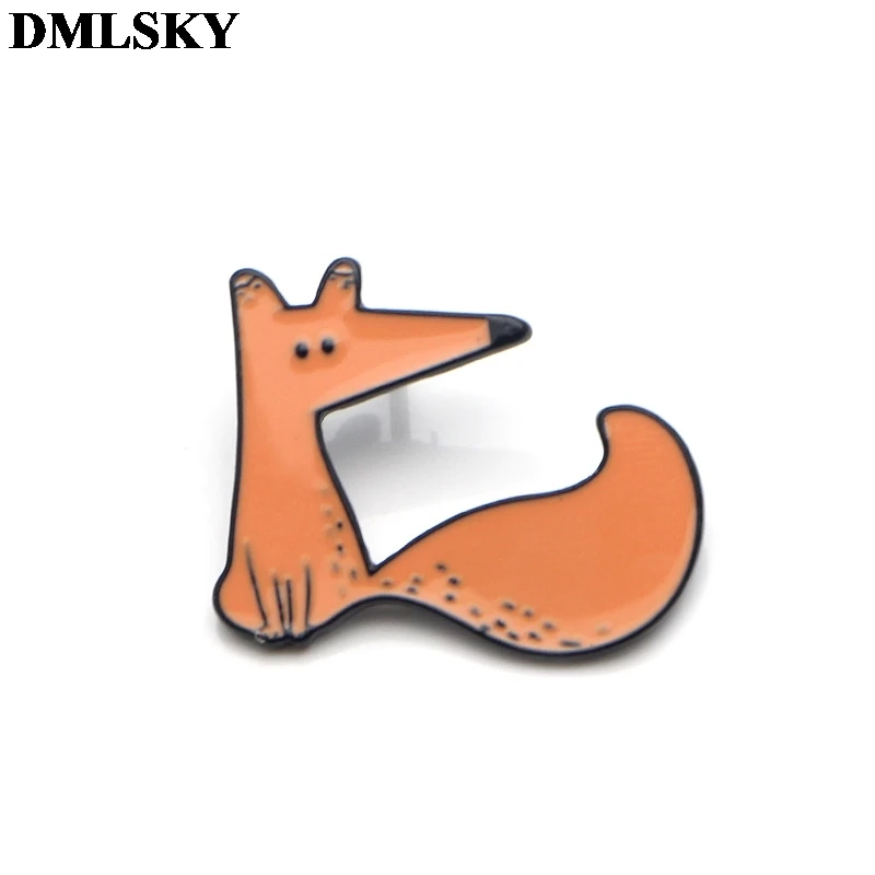 DMLSKY дети принц и лиса Милая брошь мультфильм эмаль шпильки для одежды рюкзака