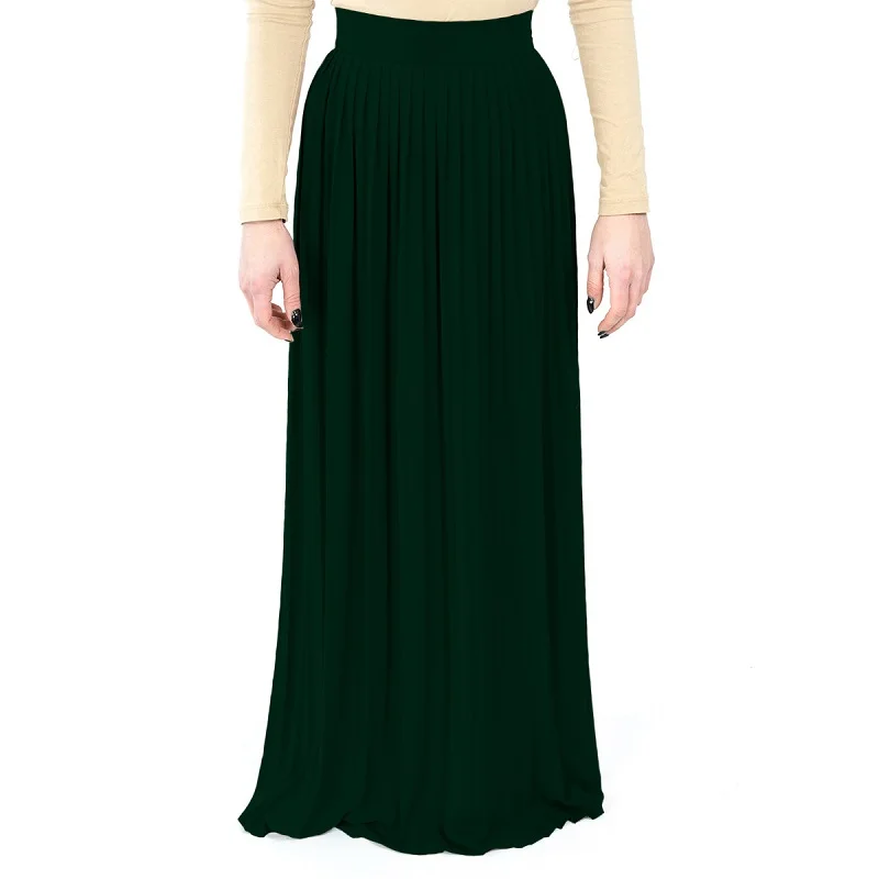 

Pure Cotton Solid Color Pleated Skirt Half-Length Dress Muslim Women Long Skirt Arabian Dress 4 Colorss