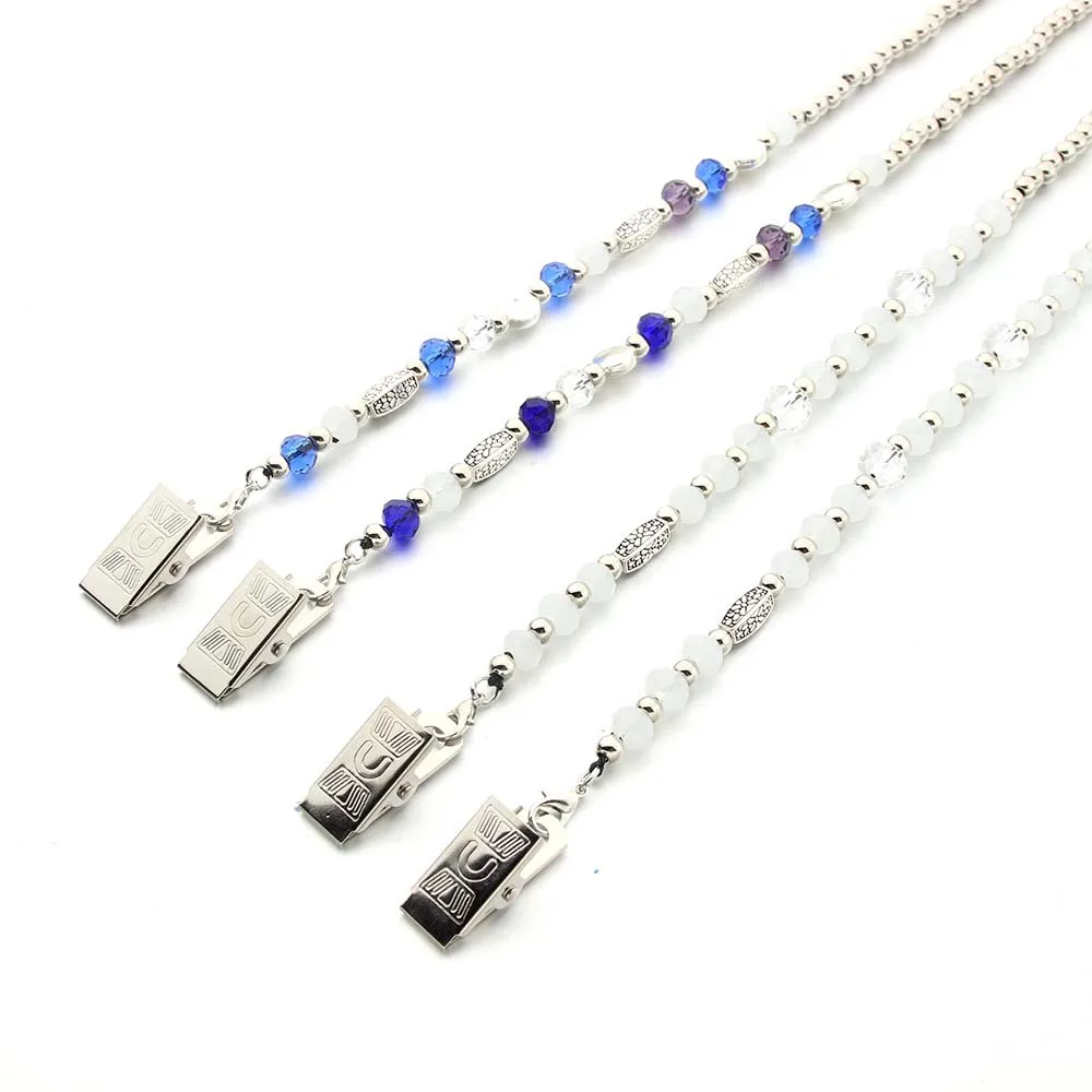 

10pcs/Lot Crystal Beads Alloy Face Mask Chains Women Glasses Masks Lanyard Hanging Rope With Two Hooks Eyeglasses Accessories