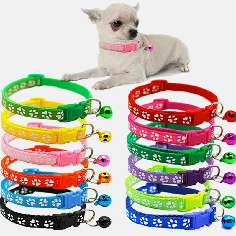 ✅Pet Dog Cat Collar Adjustable Small Pets Nylon Buckles With Bell Dogs Cats Supplies For Chihuahua Bulldog Leash Accessories