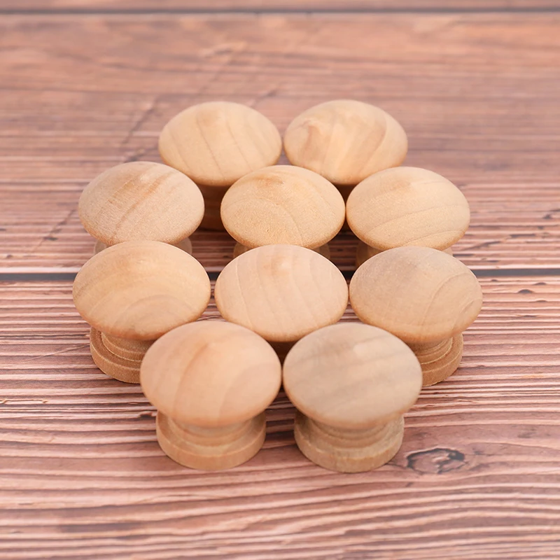 

5Pcs Furniture Handle Wooden Mushroom Shape Dressing Table Drawer Wardrobe Door Handle Accessories Hardware Household Products