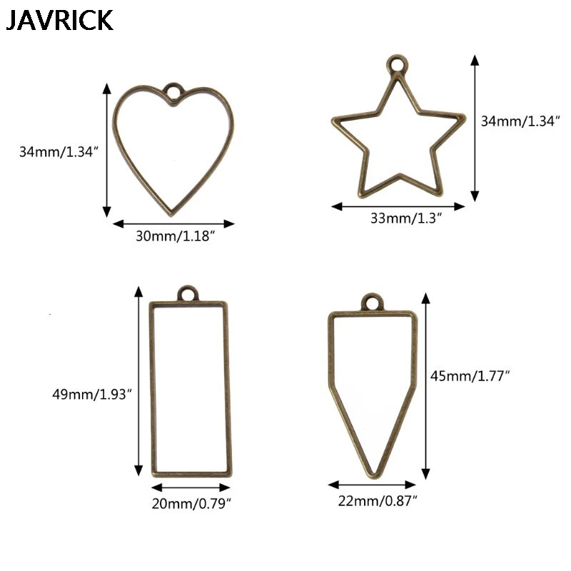 10 шт рамка Подвеска открытая задняя Геометрическая полая смола Изготовление