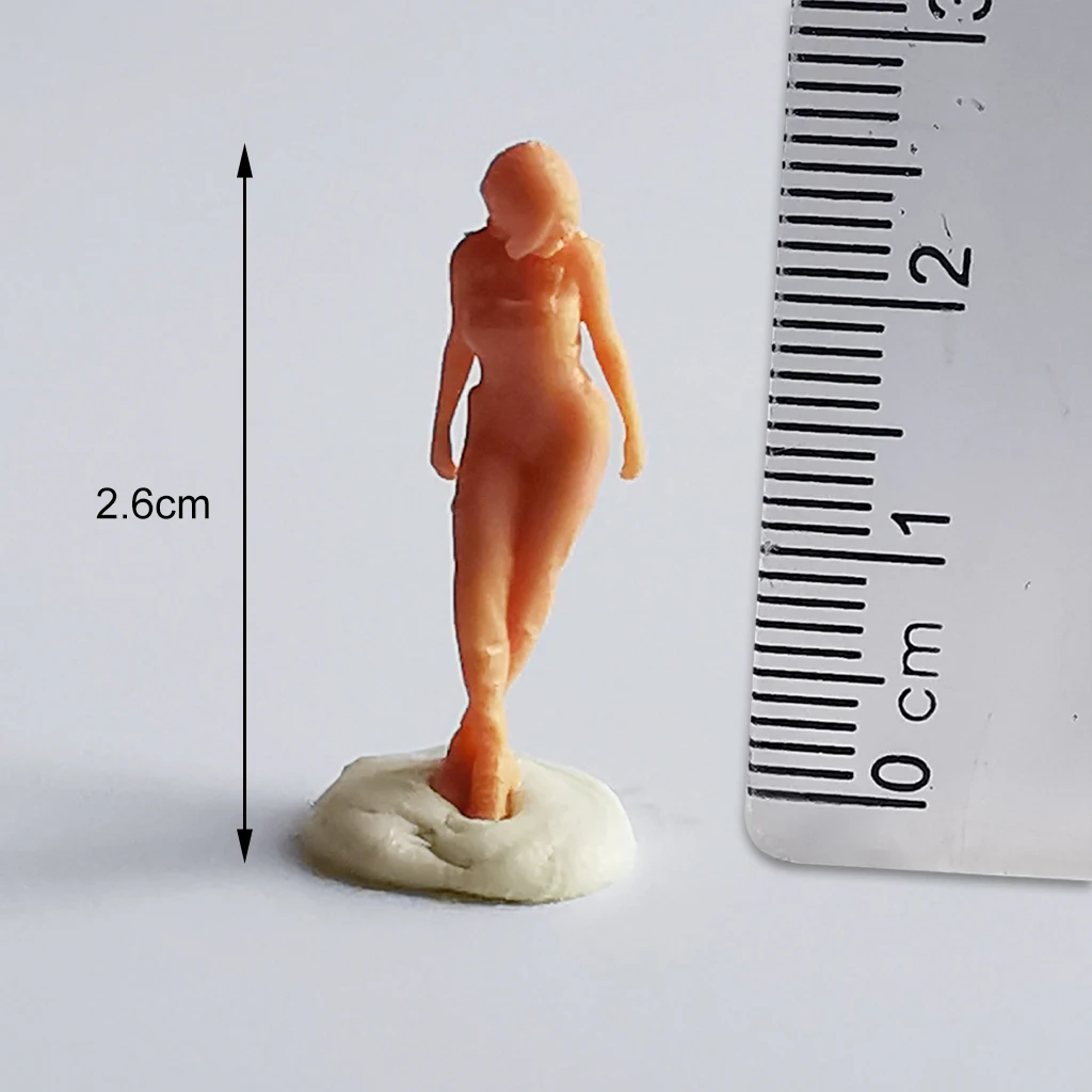 

1/64 Unpainted Cool Girl Characters Miniature Tiny PVC People Street Building Sand Table Layout Diorama Children Toy