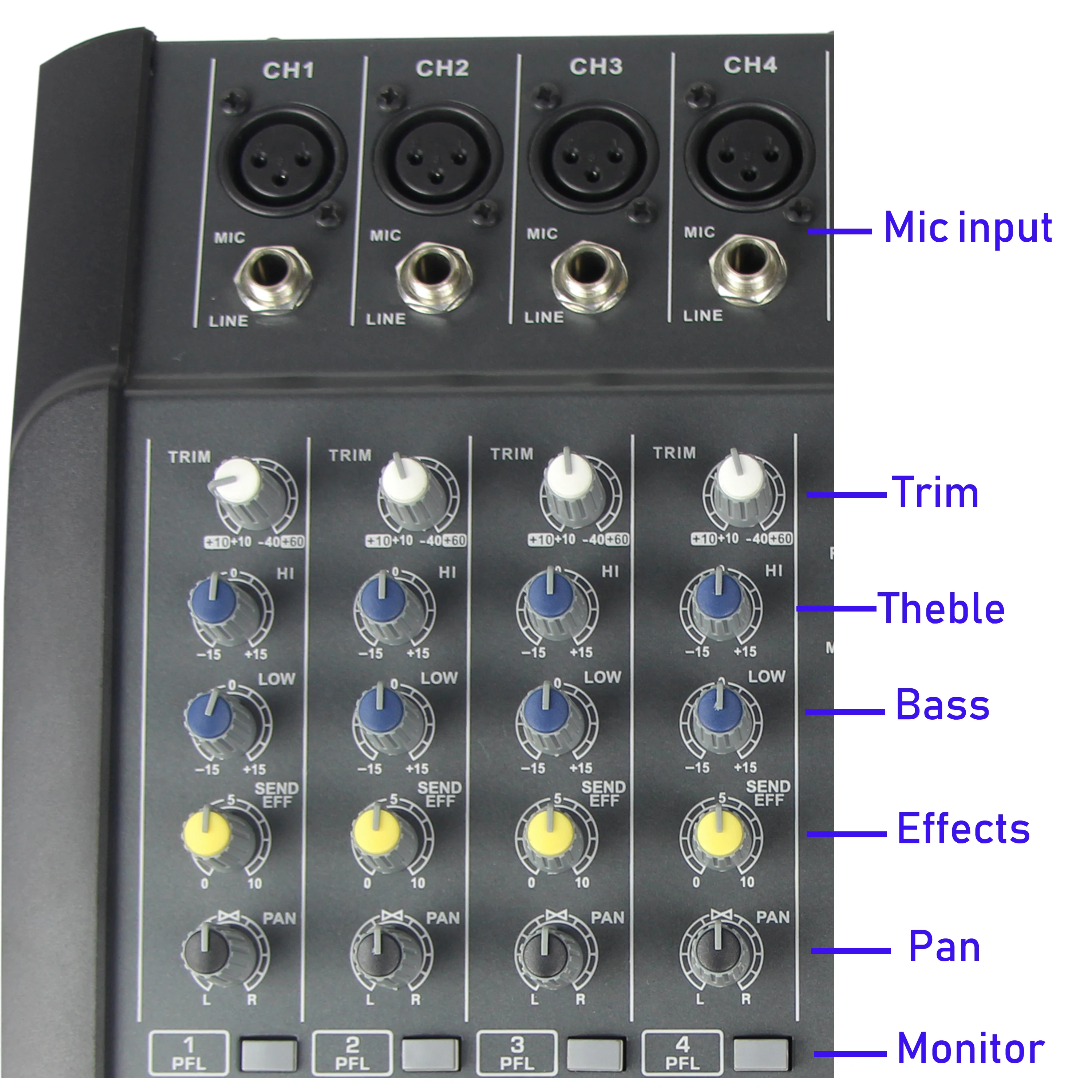 Leicozic MX402 USB миксер мощность 150 Вт x2 4 Ом Bluetooth 4-канальная микшерная консоль + 48 В