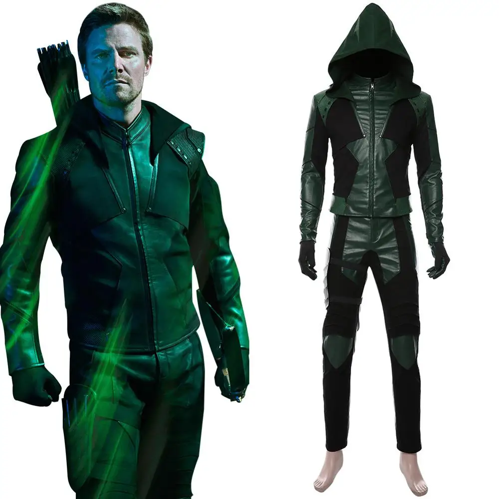 Костюм для косплея Оливера королевы стрелы мужской кожаный костюм взрослых на