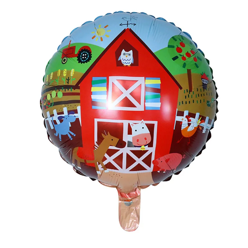 

50pcs 18inch Cartoon Farm Paradise Party Foil Helium Balloon Supplies Decoration Pasture Animals Balloons Kids Toys Air Globos