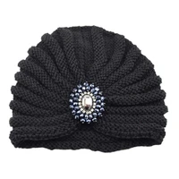 fashion women knitted hat folding acrylic fiber soft exquisite women head cap women head cap women hat