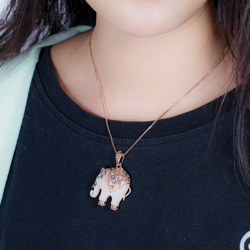 Kemstone Sexy Elephant Necklace &amp Pendants For Women Full Rhinestone Crystal Jewelry Necklaces 15&quot|pendants for women|elephant